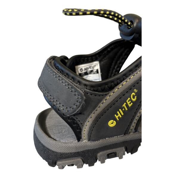 Kids Hi-tec Cove II Jr Water Sandal Shoes Size 13 Black/Charcoal/Lemon~NEW - Picture 4 of 6